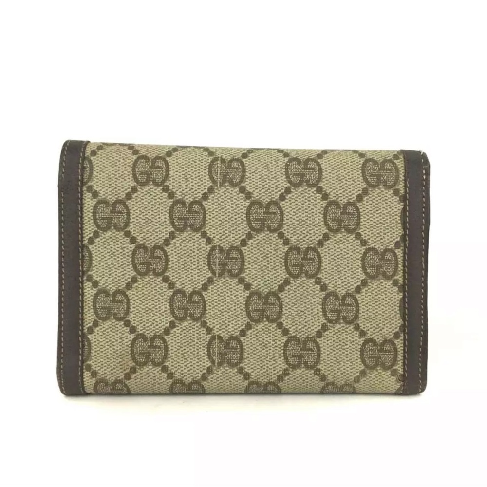 AUTH OLD GUCCI Horse Bit GG Logo Leather Trifold Wallet - Picture 4 of 8